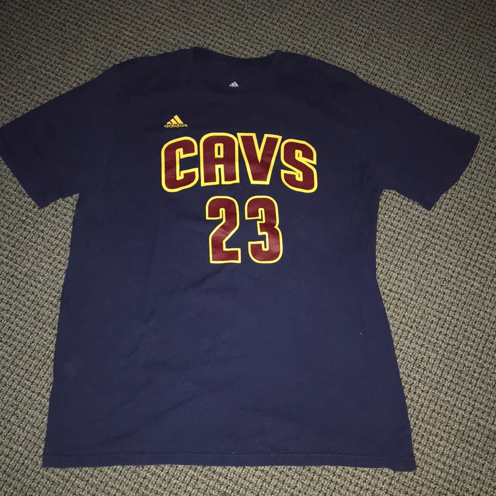 Cleveland Cavaliers #23 LeBron James adidas Navy Tee